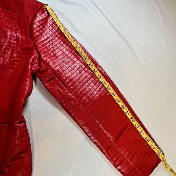 Valerie Stevens Womens XL Red Full Zip Jacket Lined 2 Front Pockets Round Neck - Picture 7 of 7